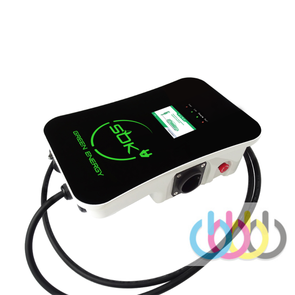 Зарядная станция S'OK Green Energy M3W Series Wallbox EV Charger SM3W10732542-5, 1-phase, 7kw (32a/ 220v), OCPP 1.6J, уровень защиты IP54, кабель 5м