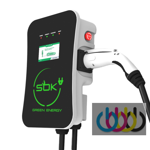 Зарядная станция S'OK Green Energy M3W Series Wallbox EV Charger SM3W10732542-5, 1-phase, 7kw (32a/ 220v), OCPP 1.6J, уровень защиты IP54, кабель 5м