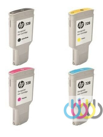 Комплект картриджей HP 728 (F9J68A, F9K15A, F9K16A, F9K17A) для HP DesignJet T730, T830 (matte black, yellow, magenta, cyan) по 300 мл Комплект картриджей HP 728 (F9J68A, F9K15A, F9K16A, F9K17A) для HP DesignJet T730, T830 (matte black, yellow, magenta, cyan) по 300 мл