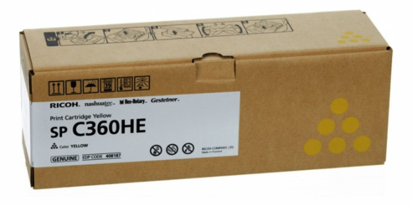 Тонер-картридж тип SP C360HE (5K) желтый Ricoh SP C360DNw/SP C360SNw/SP C360SFNw/SP C361SFNw 408187