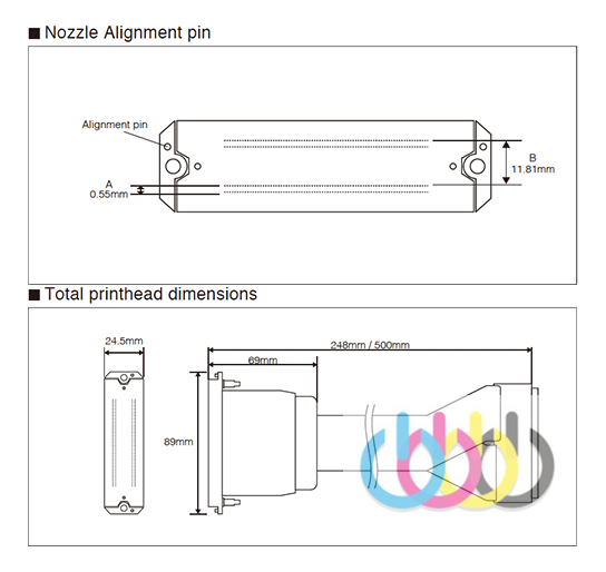 N221414J Печатающая головка Ricoh Gen5 / 7PL-35PL MH5420 (длина с головой 24.8 см, длина кабеля 14 см - два цвета, короткий кабель)