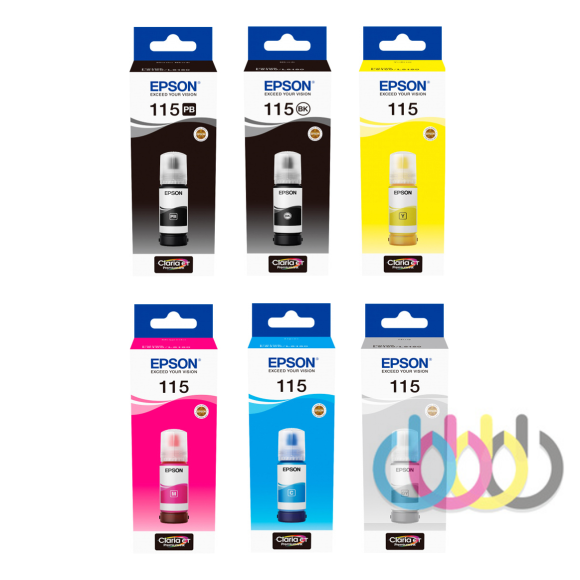 Комплект оригинальных чернил Epson 115, Epson L8160, Epson L8180 Комплект оригинальных чернил Epson 115, Epson L8160, Epson L8180